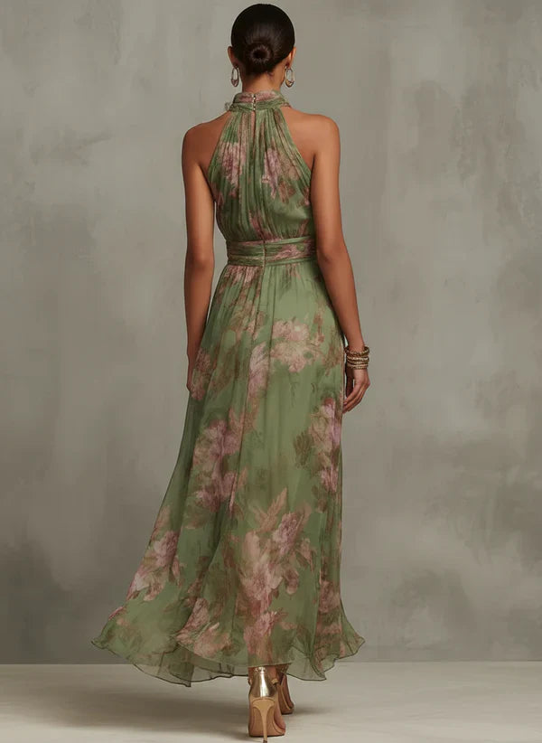 Julia - Vestido largo verde floral Marti