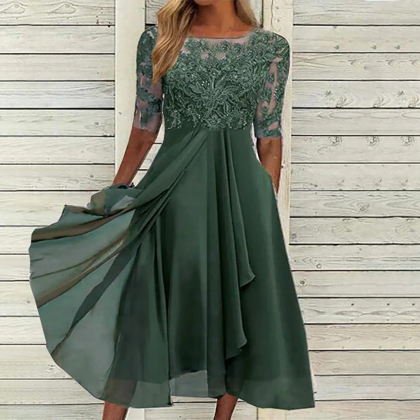 Zaria – El vestido midi de encaje que sienta de maravilla