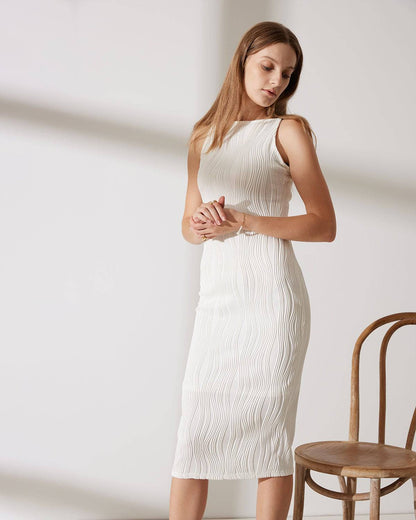 Malena | Vestido camiseta con textura de ondas de agua