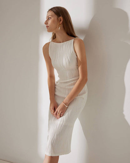 Malena | Vestido camiseta con textura de ondas de agua