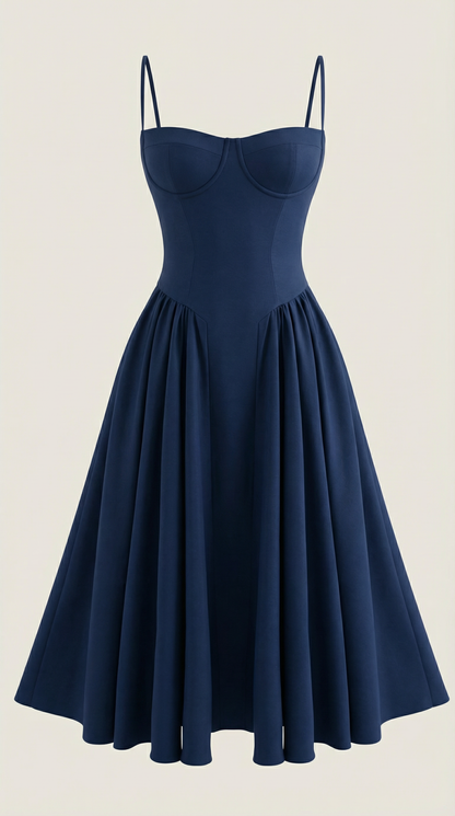 Malena | Vestido Midi Estilo Corsé Odette – Ajuste Perfecto