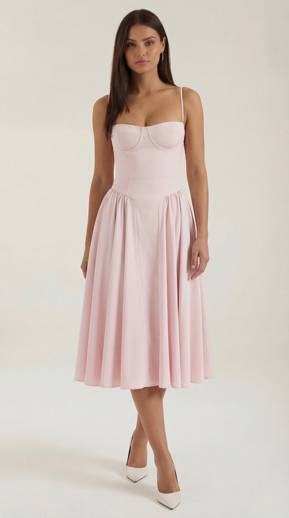 Malena | Vestido Midi Estilo Corsé Odette – Ajuste Perfecto