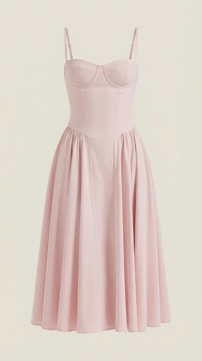 Malena | Vestido Midi Estilo Corsé Odette – Ajuste Perfecto