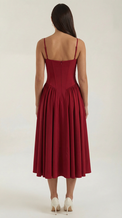 Malena | Vestido Midi Estilo Corsé Odette – Ajuste Perfecto