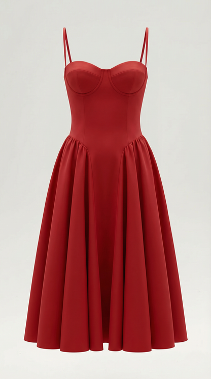 Malena | Vestido Midi Estilo Corsé Odette – Ajuste Perfecto
