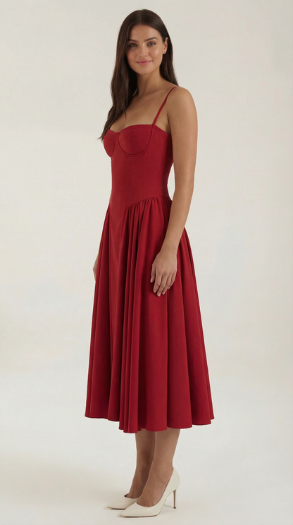 Malena | Vestido Midi Estilo Corsé Odette – Ajuste Perfecto