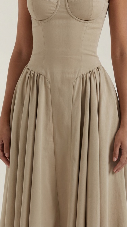 Malena | Vestido Midi Estilo Corsé Odette – Ajuste Perfecto