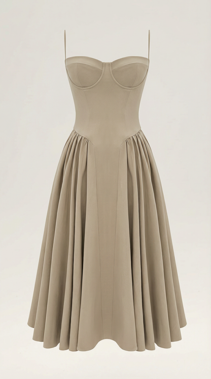 Malena | Vestido Midi Estilo Corsé Odette – Ajuste Perfecto