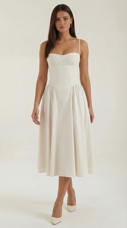 Malena | Vestido Midi Estilo Corsé Odette – Ajuste Perfecto