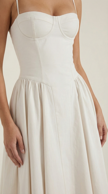 Malena | Vestido Midi Estilo Corsé Odette – Ajuste Perfecto