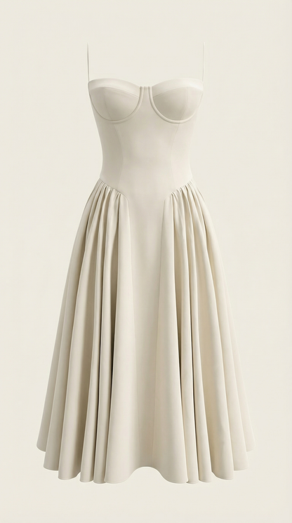 Malena | Vestido Midi Estilo Corsé Odette – Ajuste Perfecto