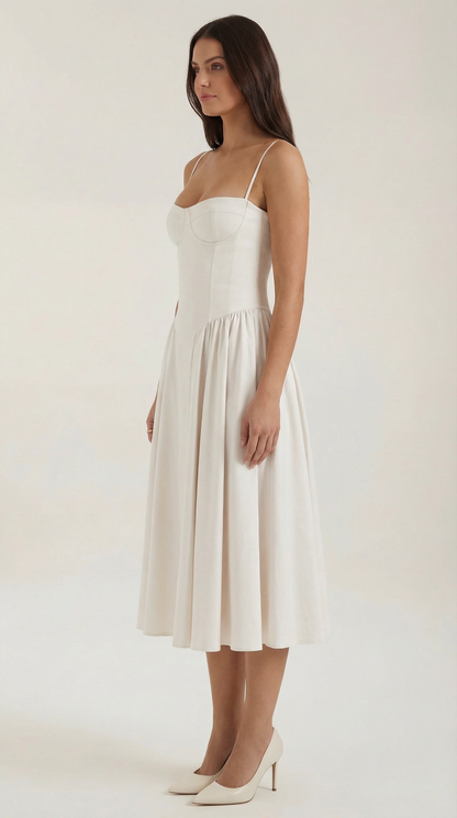Malena | Vestido Midi Estilo Corsé Odette – Ajuste Perfecto