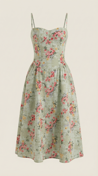 Malena | Vestido Midi Estilo Corsé Odette – Ajuste Perfecto