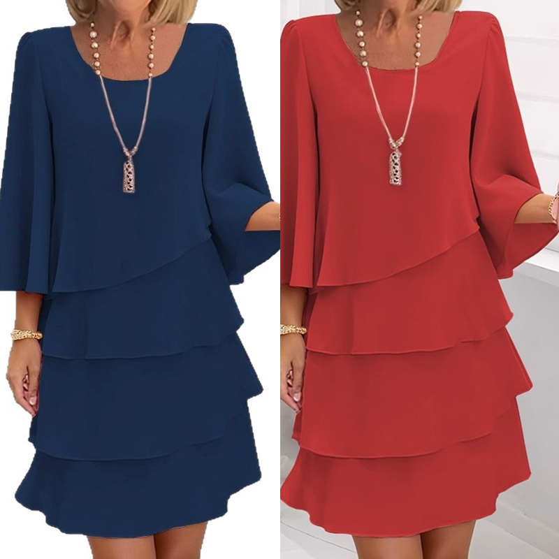 ISABELLA | Elegante vestido de volantes de varias capas para mujer