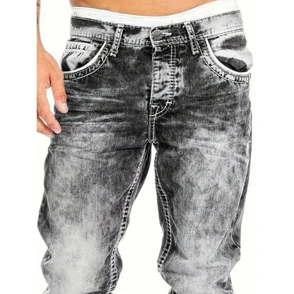 ENZO | Vaqueros elásticos creativos para hombre, de estilo minimalista